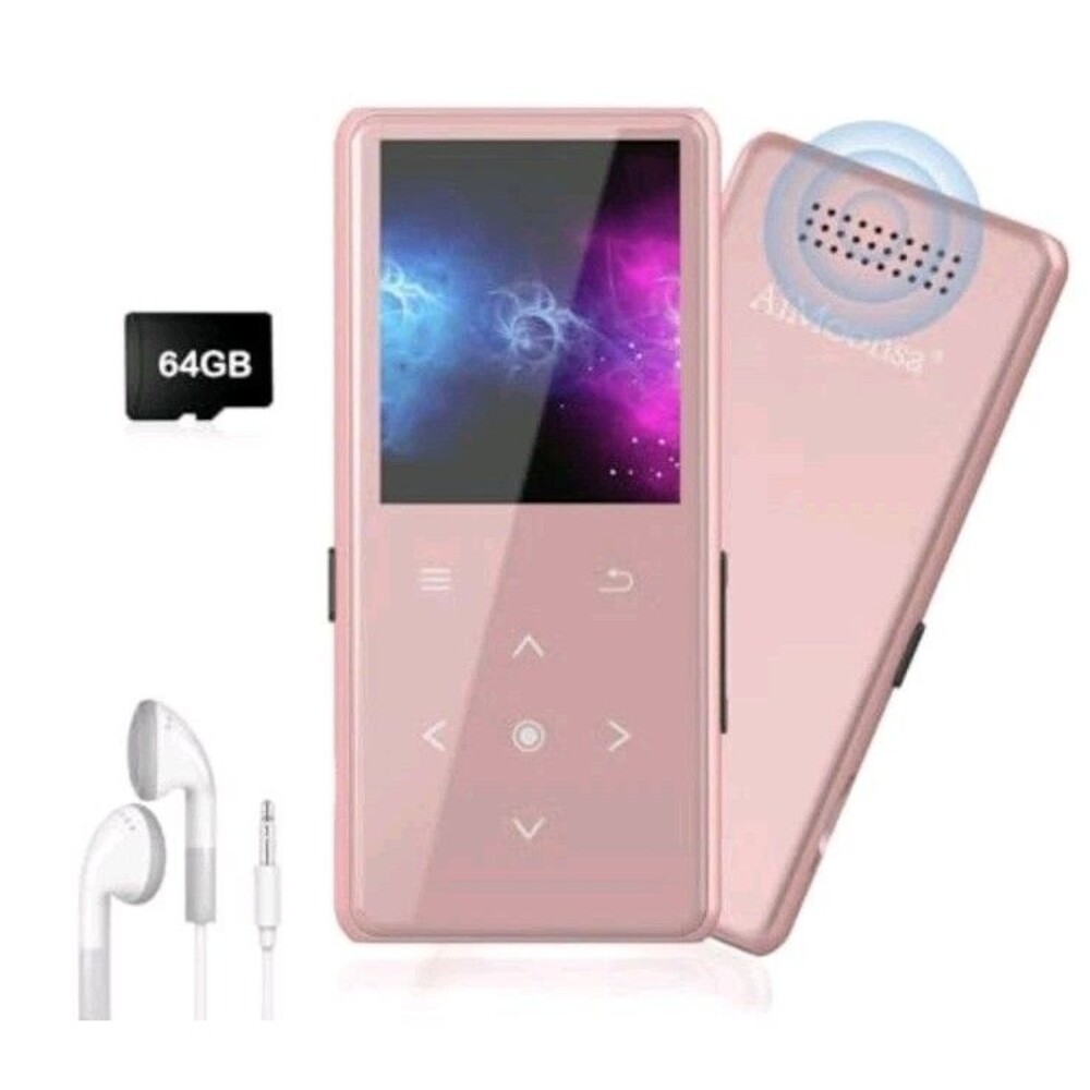 64GB MP3 Player Bluetooth 5.2 AiMoonsa HiFi FM Radio Speaker Recorder E-Book